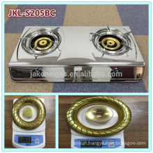 mirror finish stainless steel 2 burner gas cooker stove